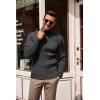 imageCOOFANDY Mens Slim Fit Turtleneck Sweater Casual Pullover Sweater Lightweight Ribbed SweaterDark Grey