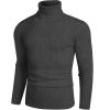 imageCOOFANDY Mens Slim Fit Turtleneck Sweater Casual Pullover Sweater Lightweight Ribbed SweaterDark Grey