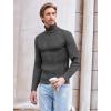 imageCOOFANDY Mens Slim Fit Turtleneck Sweater Casual Pullover Sweater Lightweight Ribbed SweaterDark Grey