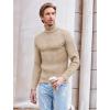 imageCOOFANDY Mens Slim Fit Turtleneck Sweater Casual Pullover Sweater Lightweight Ribbed SweaterKhaki