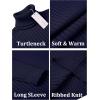 imageCOOFANDY Mens Slim Fit Turtleneck Sweater Casual Pullover Sweater Lightweight Ribbed SweaterNavy Blue
