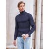 imageCOOFANDY Mens Slim Fit Turtleneck Sweater Casual Pullover Sweater Lightweight Ribbed SweaterNavy Blue