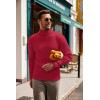 imageCOOFANDY Mens Slim Fit Turtleneck Sweater Casual Pullover Sweater Lightweight Ribbed SweaterRed