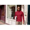 imageCOOFANDY Mens Slim Fit Turtleneck Sweater Casual Pullover Sweater Lightweight Ribbed SweaterRed