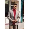 imageCOOFANDY Mens Slim Fit Turtleneck Sweater Casual Pullover Sweater Lightweight Ribbed SweaterRed
