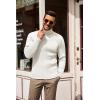 imageCOOFANDY Mens Slim Fit Turtleneck Sweater Casual Pullover Sweater Lightweight Ribbed SweaterWhite