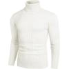 imageCOOFANDY Mens Slim Fit Turtleneck Sweater Casual Pullover Sweater Lightweight Ribbed SweaterWhite