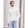imageCOOFANDY Mens Slim Fit Turtleneck Sweater Casual Pullover Sweater Lightweight Ribbed SweaterWhite
