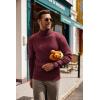 imageCOOFANDY Mens Slim Fit Turtleneck Sweater Casual Pullover Sweater Lightweight Ribbed SweaterWine Red