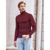 imageCOOFANDY Mens Slim Fit Turtleneck Sweater Casual Pullover Sweater Lightweight Ribbed SweaterWine Red
