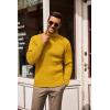 imageCOOFANDY Mens Slim Fit Turtleneck Sweater Casual Pullover Sweater Lightweight Ribbed SweaterYellow