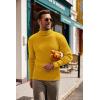 imageCOOFANDY Mens Slim Fit Turtleneck Sweater Casual Pullover Sweater Lightweight Ribbed SweaterYellow