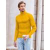 imageCOOFANDY Mens Slim Fit Turtleneck Sweater Casual Pullover Sweater Lightweight Ribbed SweaterYellow