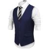 imageCOOFANDY Mens Suit Vest Formal Dress Vest Slim Fit Buesiness Wedding Waistcoat01navy Blue