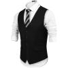 imageCOOFANDY Mens Suit Vest Formal Dress Vest Slim Fit Buesiness Wedding WaistcoatBlack