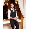 imageCOOFANDY Mens Suit Vest Formal Dress Vest Slim Fit Buesiness Wedding WaistcoatBlack