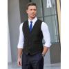 imageCOOFANDY Mens Suit Vest Formal Dress Vest Slim Fit Buesiness Wedding WaistcoatBlack