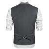 imageCOOFANDY Mens Suit Vest Formal Dress Vest Slim Fit Buesiness Wedding WaistcoatDark Grey