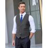 imageCOOFANDY Mens Suit Vest Formal Dress Vest Slim Fit Buesiness Wedding WaistcoatDark Grey