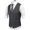 imageCOOFANDY Mens Suit Vest Formal Dress Vest Slim Fit Buesiness Wedding WaistcoatDark Grey