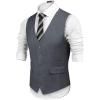 imageCOOFANDY Mens Suit Vest Formal Dress Vest Slim Fit Buesiness Wedding WaistcoatGrey