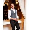 imageCOOFANDY Mens Suit Vest Formal Dress Vest Slim Fit Buesiness Wedding WaistcoatGrey