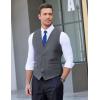 imageCOOFANDY Mens Suit Vest Formal Dress Vest Slim Fit Buesiness Wedding WaistcoatGrey