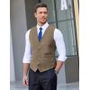 imageCOOFANDY Mens Suit Vest Formal Dress Vest Slim Fit Buesiness Wedding WaistcoatKhaki