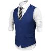 imageCOOFANDY Mens Suit Vest Formal Dress Vest Slim Fit Buesiness Wedding WaistcoatRoyal Blue
