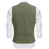 imageCOOFANDY Mens Suit Vest Slim Fit Casual Business Vests Lightweight VNeck Formal Dress Waistcoat for Wedding PromArmy Green
