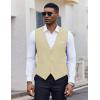 imageCOOFANDY Mens Suit Vest Slim Fit Casual Business Vests Lightweight VNeck Formal Dress Waistcoat for Wedding PromBeige
