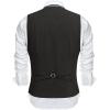 imageCOOFANDY Mens Suit Vest Slim Fit Casual Business Vests Lightweight VNeck Formal Dress Waistcoat for Wedding PromBlack