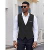 imageCOOFANDY Mens Suit Vest Slim Fit Casual Business Vests Lightweight VNeck Formal Dress Waistcoat for Wedding PromBlack