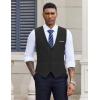 imageCOOFANDY Mens Suit Vest Slim Fit Casual Business Vests Lightweight VNeck Formal Dress Waistcoat for Wedding PromBlack
