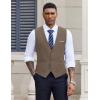 imageCOOFANDY Mens Suit Vest Slim Fit Casual Business Vests Lightweight VNeck Formal Dress Waistcoat for Wedding PromBrown