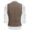 imageCOOFANDY Mens Suit Vest Slim Fit Casual Business Vests Lightweight VNeck Formal Dress Waistcoat for Wedding PromBrown