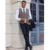 imageCOOFANDY Mens Suit Vest Slim Fit Casual Business Vests Lightweight VNeck Formal Dress Waistcoat for Wedding PromDeep Grey