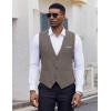 imageCOOFANDY Mens Suit Vest Slim Fit Casual Business Vests Lightweight VNeck Formal Dress Waistcoat for Wedding PromDeep Grey