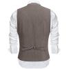 imageCOOFANDY Mens Suit Vest Slim Fit Casual Business Vests Lightweight VNeck Formal Dress Waistcoat for Wedding PromDeep Grey