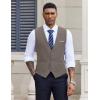 imageCOOFANDY Mens Suit Vest Slim Fit Casual Business Vests Lightweight VNeck Formal Dress Waistcoat for Wedding PromDeep Grey