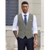 imageCOOFANDY Mens Suit Vest Slim Fit Casual Business Vests Lightweight VNeck Formal Dress Waistcoat for Wedding PromGrey