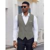 imageCOOFANDY Mens Suit Vest Slim Fit Casual Business Vests Lightweight VNeck Formal Dress Waistcoat for Wedding PromGrey