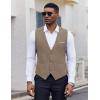 imageCOOFANDY Mens Suit Vest Slim Fit Casual Business Vests Lightweight VNeck Formal Dress Waistcoat for Wedding PromKhaki