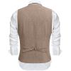 imageCOOFANDY Mens Suit Vest Slim Fit Casual Business Vests Lightweight VNeck Formal Dress Waistcoat for Wedding PromKhaki