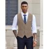 imageCOOFANDY Mens Suit Vest Slim Fit Casual Business Vests Lightweight VNeck Formal Dress Waistcoat for Wedding PromKhaki