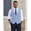 imageCOOFANDY Mens Suit Vest Slim Fit Casual Business Vests Lightweight VNeck Formal Dress Waistcoat for Wedding PromLight Blue