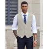 imageCOOFANDY Mens Suit Vest Slim Fit Casual Business Vests Lightweight VNeck Formal Dress Waistcoat for Wedding PromLight Grey