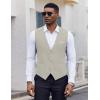 imageCOOFANDY Mens Suit Vest Slim Fit Casual Business Vests Lightweight VNeck Formal Dress Waistcoat for Wedding PromLight Grey