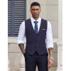 imageCOOFANDY Mens Suit Vest Slim Fit Casual Business Vests Lightweight VNeck Formal Dress Waistcoat for Wedding PromNavy Blue