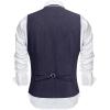 imageCOOFANDY Mens Suit Vest Slim Fit Casual Business Vests Lightweight VNeck Formal Dress Waistcoat for Wedding PromNavy Blue